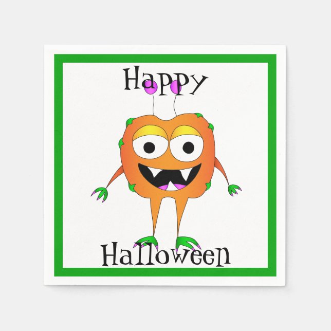 Funny, Monster, Halloween Napkin (Front)
