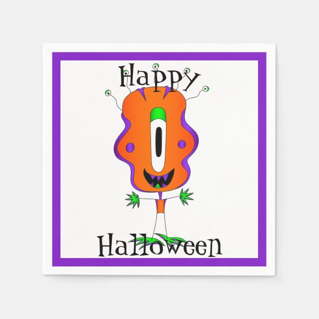 Funny, Monster, Halloween Napkin (Front)