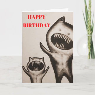 FUNNY MONSTER HEUREUSE CARTE D'ANNIVERSAIRE
