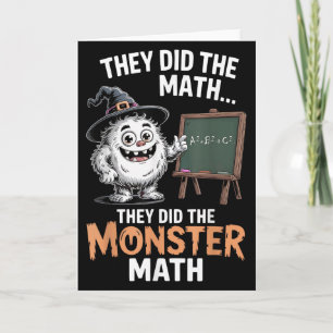 Funny Monster Math Teacher Halloween Yeti Costume Card