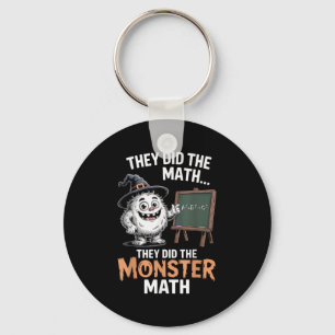 Funny Monster Math Teacher Halloween Yeti Costume Keychain