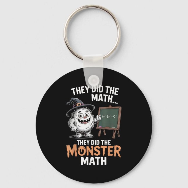 Funny Monster Math Teacher Halloween Yeti Costume  Keychain (Front)