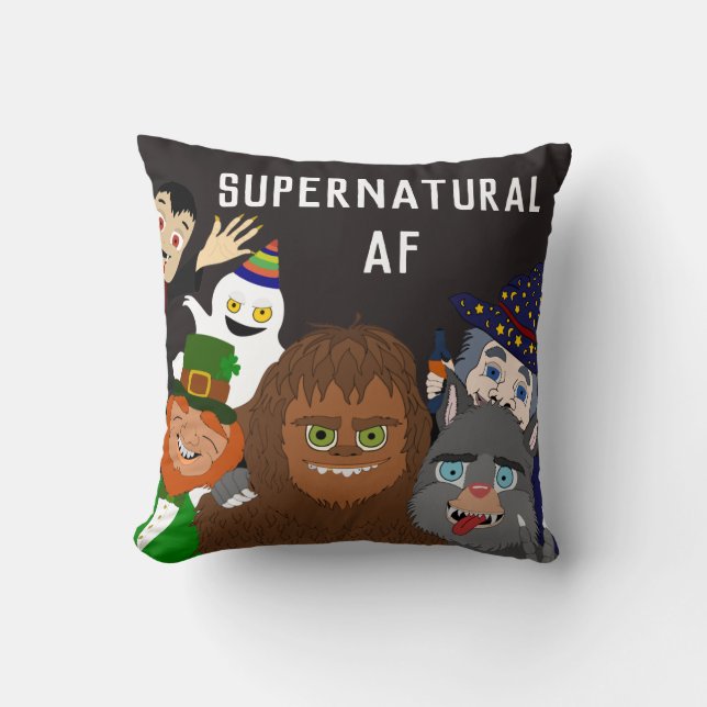 Funny Monster Selfie Halloween Party Decor Throw Pillow (Front)