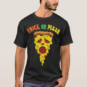 Funny Monster Slice Of Pepperoni Pizza Halloween F T-Shirt