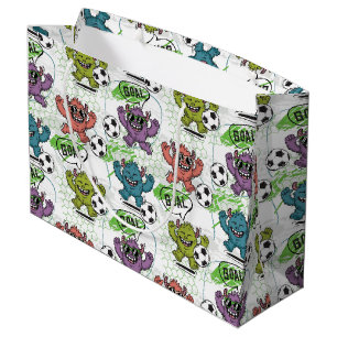 Funny Monster Soccer Kids Pattern Large Gift Bag