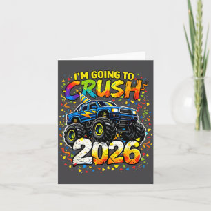 Funny Monster Truck New Years Kids Crush 2026 Part Card