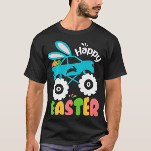 Funny Monster Truck With Bunny Ears Easter Eggs Ea T-Shirt