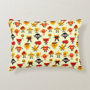 Funny monsters pattern accent pillow