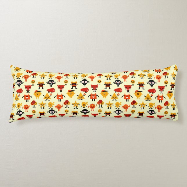 Funny monsters pattern body pillow (Front)