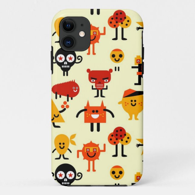 Funny monsters pattern Case-Mate iPhone case (Back)