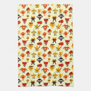 Funny monsters pattern kitchen towel