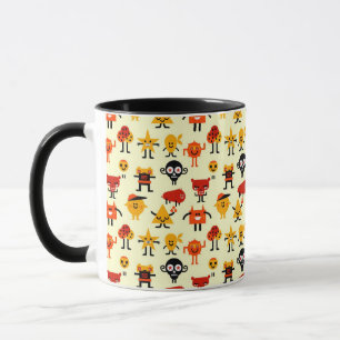 Funny monsters pattern mug