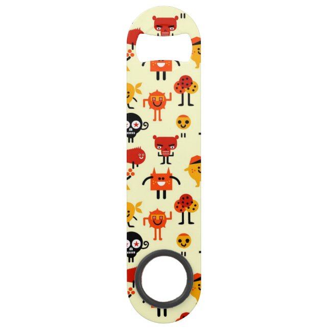 Funny monsters pattern speed bottle opener (Front)