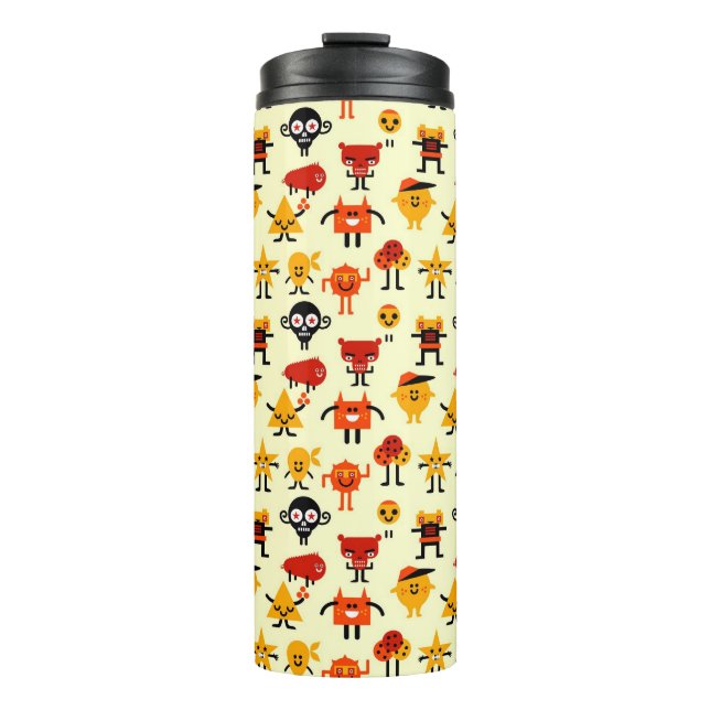 Funny monsters pattern thermal tumbler (Front)
