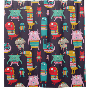 Funny monsters seamless pattern