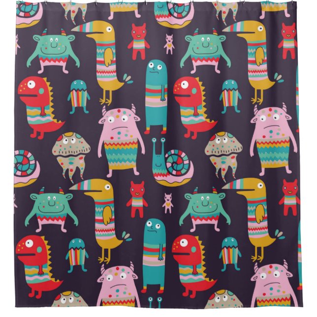 Funny monsters seamless pattern (Front)