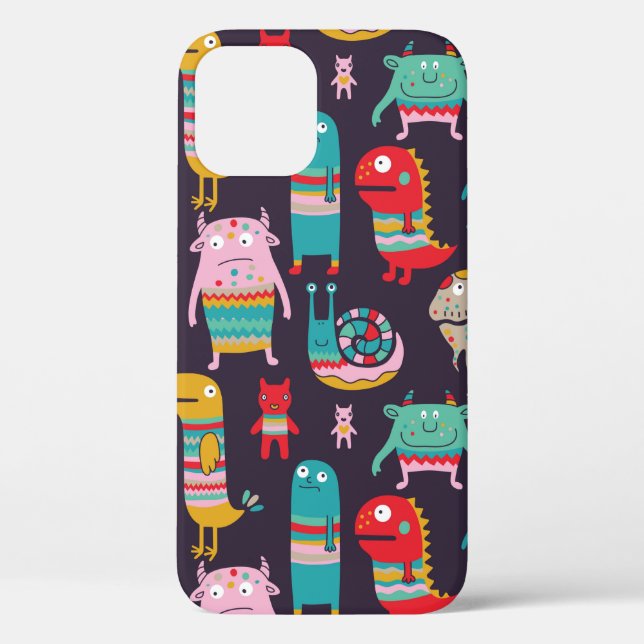 Funny monsters seamless pattern Case-Mate iPhone case (Back)