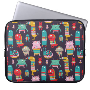Funny monsters seamless pattern laptop sleeve