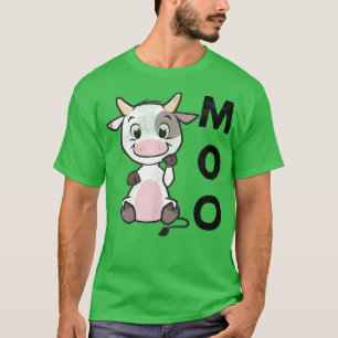Funny Moo Baby Cow Farmer Farm Animal Country Life T-Shirt