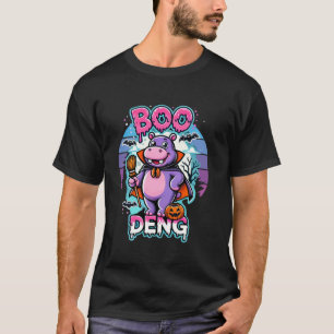 Funny Moo Deng Baby Pygmy Hippo Cute Pig Boo Crew T-Shirt