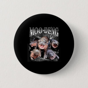 Funny Moo-deng Baby Pygmy Hippo Cute Zoo For Famil 2 Inch Round Button