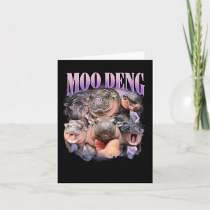 Funny Moo-deng Baby Pygmy Hippo Cute Zoo For Famil Card