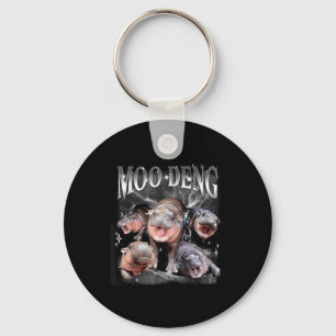 Funny Moo-deng Baby Pygmy Hippo Cute Zoo For Famil Keychain
