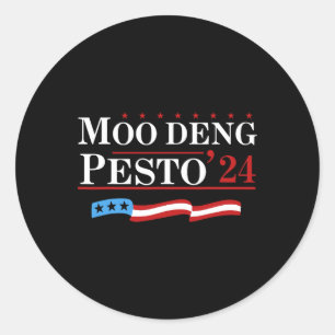 Funny Moo Deng Pesto 24 Penguin Ba  Classic Round Sticker