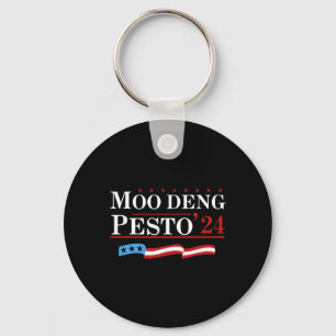 Funny Moo Deng Pesto 24 Penguin Ba Keychain