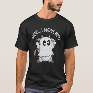 Funny Moo I Mean Boo Ghost Cow Ghost Cow Halloween T-Shirt