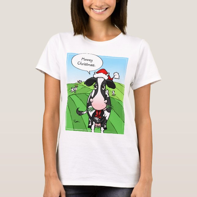 Funny Mooey Christmas Cow Tshirts (Front)