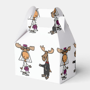 Funny Moose Bride and Groom Favor Box