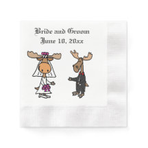 Funny Moose Bride and Groom
