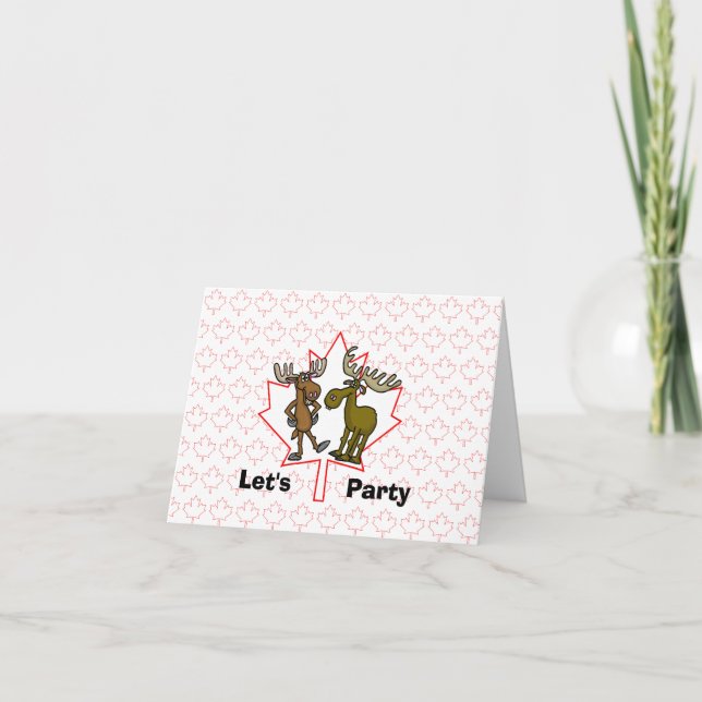 Funny Moose Canada Day Card (Front)