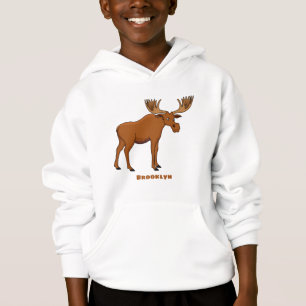 Funny moose cartoon illustration