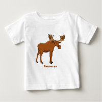Funny moose cartoon illustration
