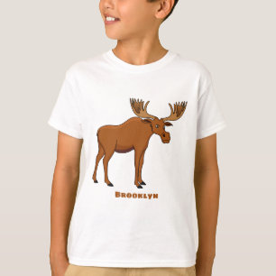 Funny moose cartoon illustration T-Shirt