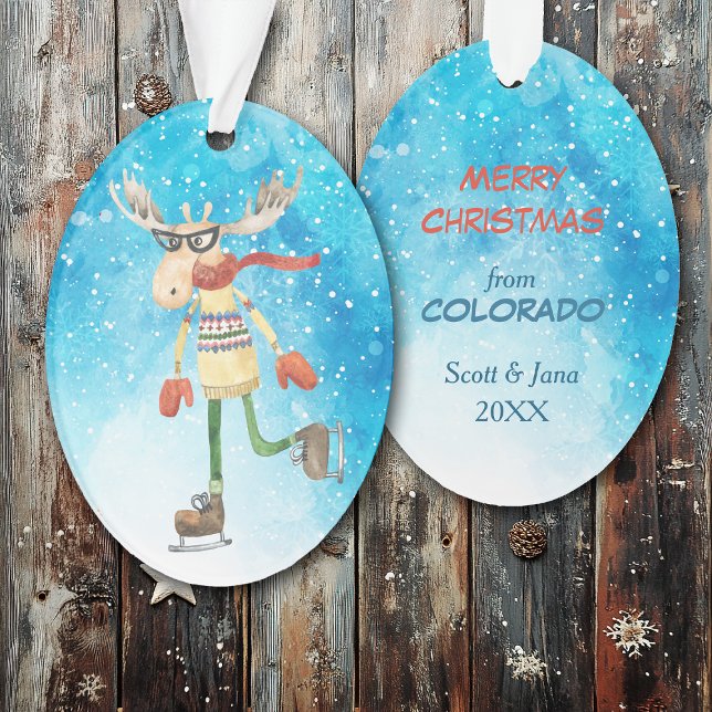 Funny Moose Ice Skater Colorado (Créateur téléchargé)