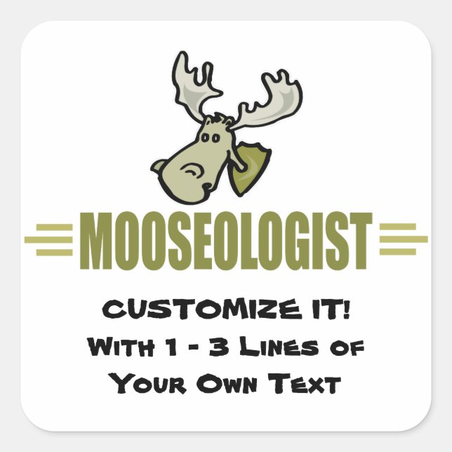 Funny Moose Square Sticker (Front)