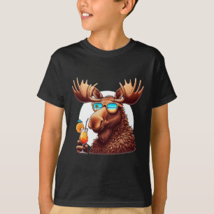 Funny Moose Summer Vacation Sungles Mens Womens Mo T-Shirt