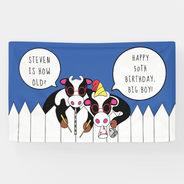 Funny Moosicians Personalize Party Banner (Horizontal)