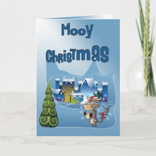 Funny Mooy Christmas Cow Card