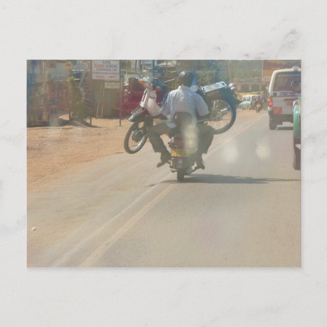 Funny moped "boda boda" picture postcard (Front)