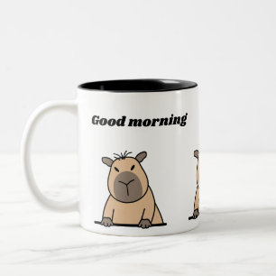 Funny Morning Capybara Mug Café doré mignon