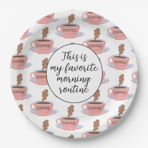 Funny Morning Coffee Paper Plate