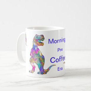 Funny Morning Coffee Psychedelic T Rex Dinosaur Mug