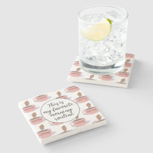 Funny Morning Coffee Stone Coaster