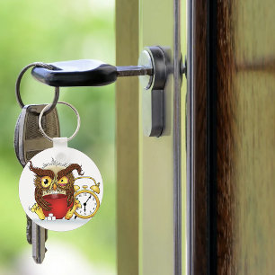Funny Morning Cranky Owl Keychain