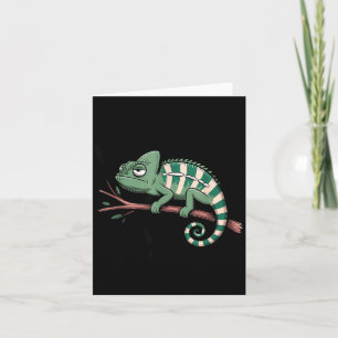 Funny Morning Person Coffee Lover Chameleon Card