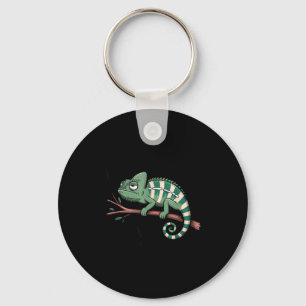 Funny Morning Person Coffee Lover Chameleon  Keychain